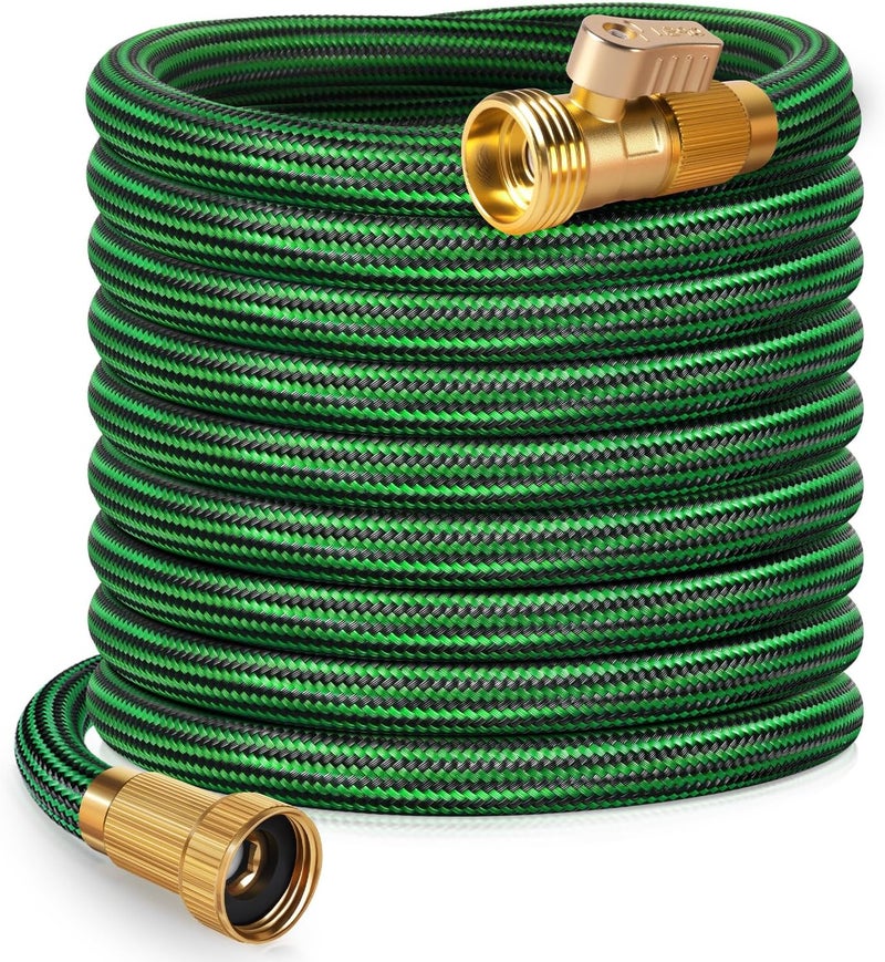 EOOIO Garden Hose 75 ft NON-EXPANDABLE Water Hose, Flexible & Lightweight Kink Resistant Hybrid Hose, Leak-Proof Heavy Duty, Super Durable Fabric with 3/4" Solid Brass Connectors - Image 1